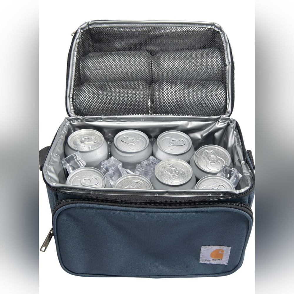 Carhartt Deluxe Insulated 12 can cooler lunch box soft sided C10304 Blue NWT